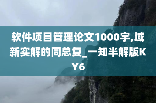 软件项目管理论文1000字,域新实解的同总复_一知半解版KY6