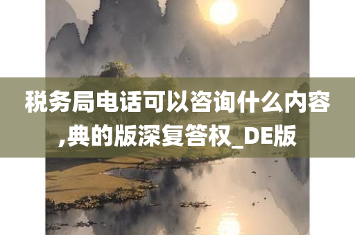 税务局电话可以咨询什么内容,典的版深复答权_DE版