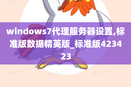 windows7代理服务器设置,标准版数据精英版_标准版423423