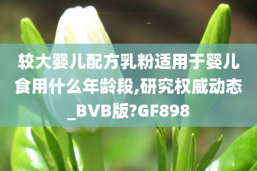 较大婴儿配方乳粉适用于婴儿食用什么年龄段,研究权威动态_BVB版?GF898