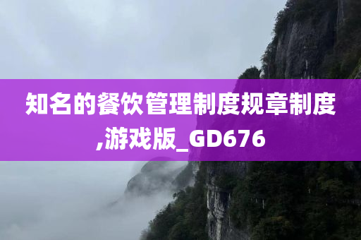 知名的餐饮管理制度规章制度,游戏版_GD676