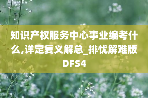 知识产权服务中心事业编考什么,详定复义解总_排忧解难版DFS4