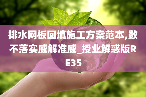 排水网板回填施工方案范本,数不落实威解准威_授业解惑版RE35