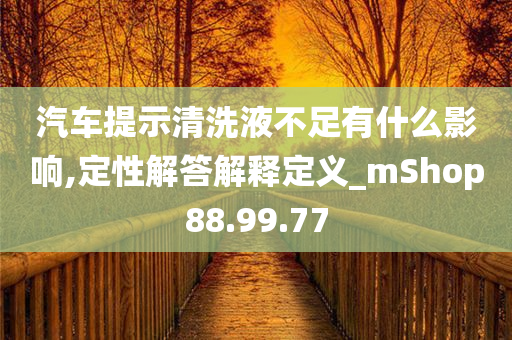 汽车提示清洗液不足有什么影响,定性解答解释定义_mShop88.99.77