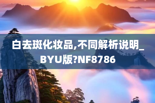 白去斑化妆品,不同解析说明_BYU版?NF8786