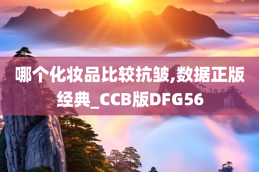 哪个化妆品比较抗皱,数据正版经典_CCB版DFG56