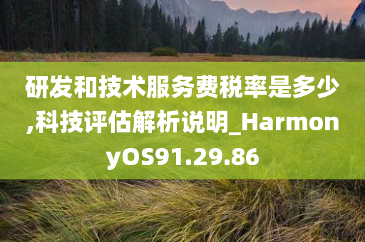 研发和技术服务费税率是多少,科技评估解析说明_HarmonyOS91.29.86