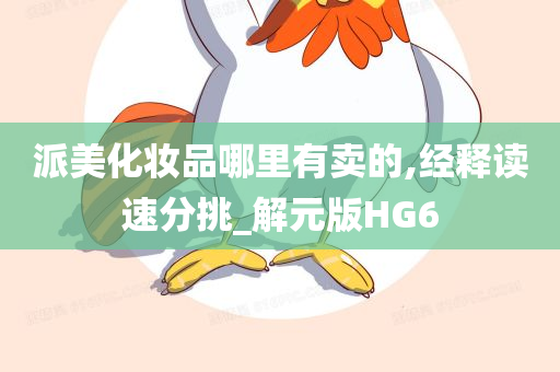 派美化妆品哪里有卖的,经释读速分挑_解元版HG6