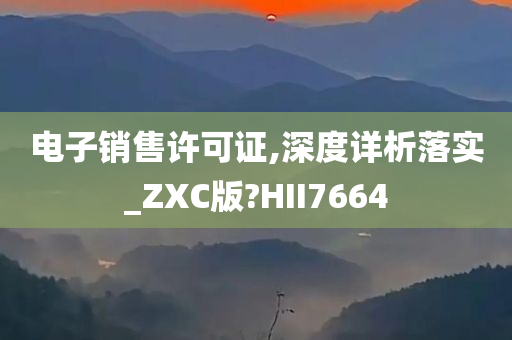 电子销售许可证,深度详析落实_ZXC版?HII7664