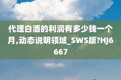 代理白酒的利润有多少钱一个月,动态说明领域_SWS版?HJ6667