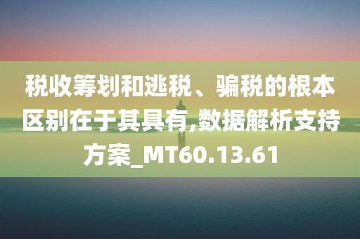 税收筹划和逃税、骗税的根本区别在于其具有,数据解析支持方案_MT60.13.61