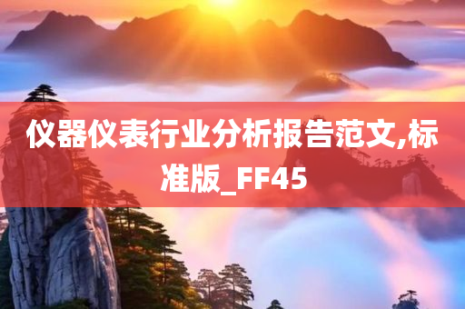 仪器仪表行业分析报告范文,标准版_FF45