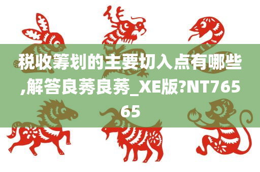 税收筹划的主要切入点有哪些,解答良莠良莠_XE版?NT76565