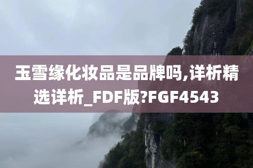 玉雪缘化妆品是品牌吗,详析精选详析_FDF版?FGF4543