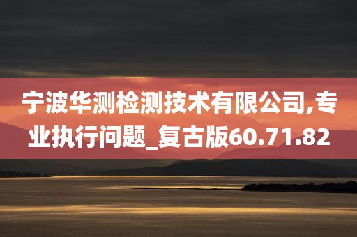 宁波华测检测技术有限公司,专业执行问题_复古版60.71.82