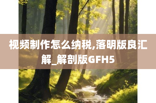 视频制作怎么纳税,落明版良汇解_解剖版GFH5