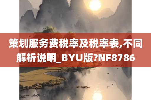 策划服务费税率及税率表,不同解析说明_BYU版?NF8786