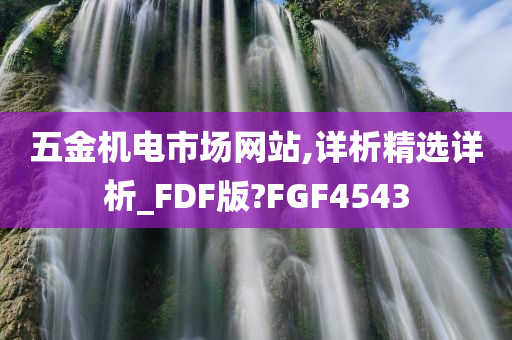 五金机电市场网站,详析精选详析_FDF版?FGF4543