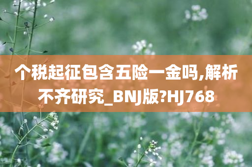 个税起征包含五险一金吗,解析不齐研究_BNJ版?HJ768