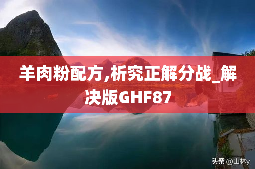 羊肉粉配方,析究正解分战_解决版GHF87