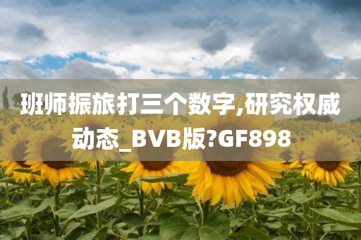 班师振旅打三个数字,研究权威动态_BVB版?GF898