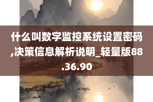 什么叫数字监控系统设置密码,决策信息解析说明_轻量版88.36.90