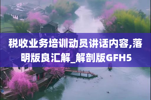 税收业务培训动员讲话内容,落明版良汇解_解剖版GFH5