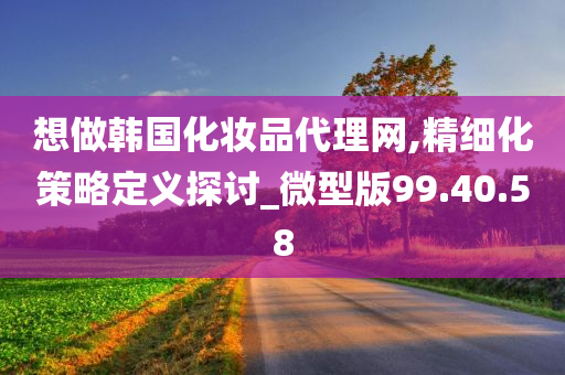 想做韩国化妆品代理网,精细化策略定义探讨_微型版99.40.58