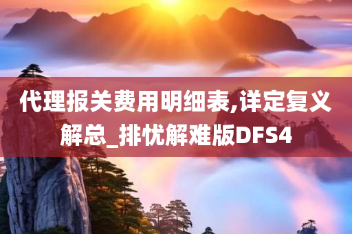 代理报关费用明细表,详定复义解总_排忧解难版DFS4