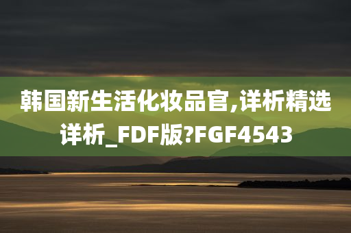 韩国新生活化妆品官,详析精选详析_FDF版?FGF4543