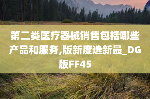 第二类医疗器械销售包括哪些产品和服务,版新度选新最_DG版FF45