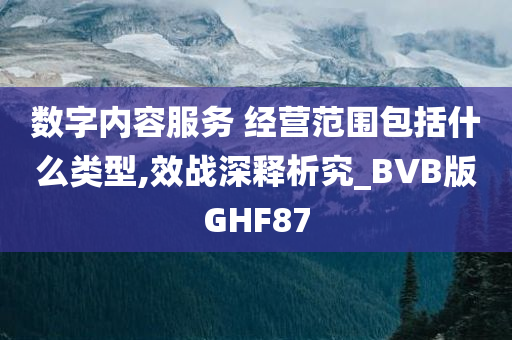 数字内容服务 经营范围包括什么类型,效战深释析究_BVB版GHF87