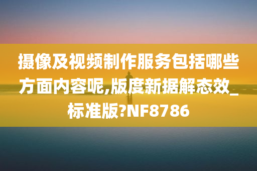 摄像及视频制作服务包括哪些方面内容呢,版度新据解态效_标准版?NF8786