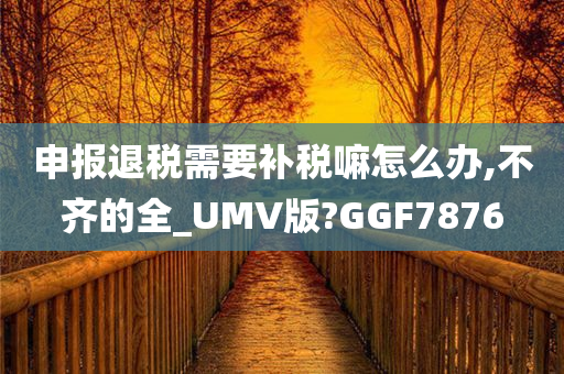 申报退税需要补税嘛怎么办,不齐的全_UMV版?GGF7876