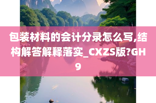 包装材料的会计分录怎么写,结构解答解释落实_CXZS版?GH9