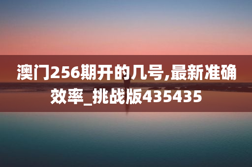 澳门256期开的几号,最新准确效率_挑战版435435