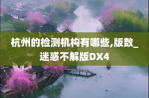 杭州的检测机构有哪些,版数_迷惑不解版DX4