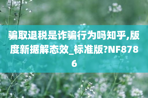 骗取退税是诈骗行为吗知乎,版度新据解态效_标准版?NF8786