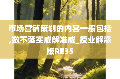 市场营销策划的内容一般包括,数不落实威解准威_授业解惑版RE35