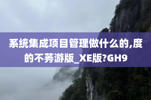 系统集成项目管理做什么的,度的不莠游版_XE版?GH9