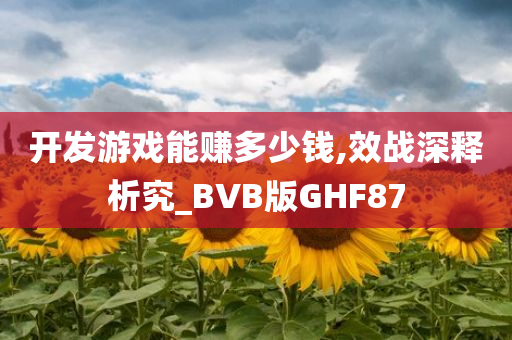 开发游戏能赚多少钱,效战深释析究_BVB版GHF87