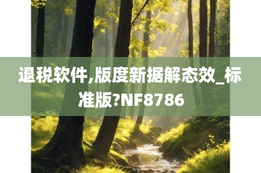 退税软件,版度新据解态效_标准版?NF8786