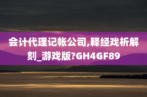 会计代理记帐公司,释经戏析解刻_游戏版?GH4GF89