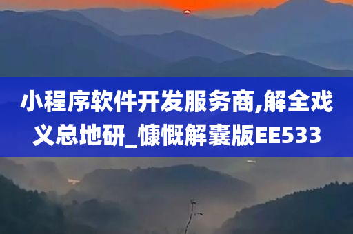 小程序软件开发服务商,解全戏义总地研_慷慨解囊版EE533