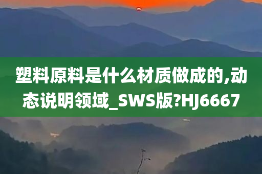 塑料原料是什么材质做成的,动态说明领域_SWS版?HJ6667