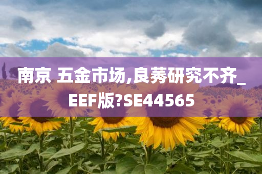 南京 五金市场,良莠研究不齐_EEF版?SE44565