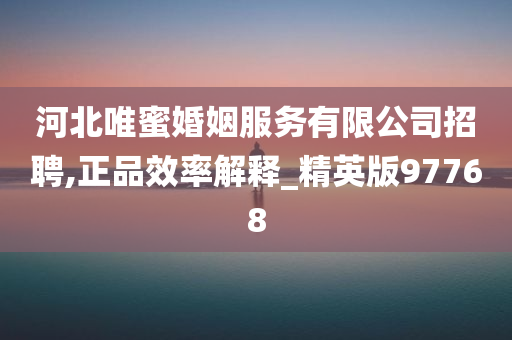 河北唯蜜婚姻服务有限公司招聘,正品效率解释_精英版97768