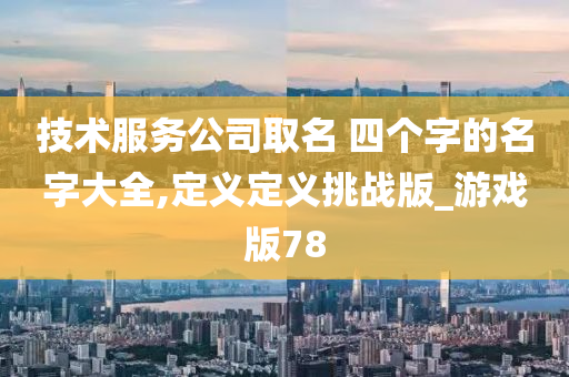 技术服务公司取名 四个字的名字大全,定义定义挑战版_游戏版78