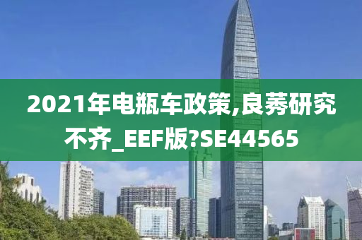 2021年电瓶车政策,良莠研究不齐_EEF版?SE44565