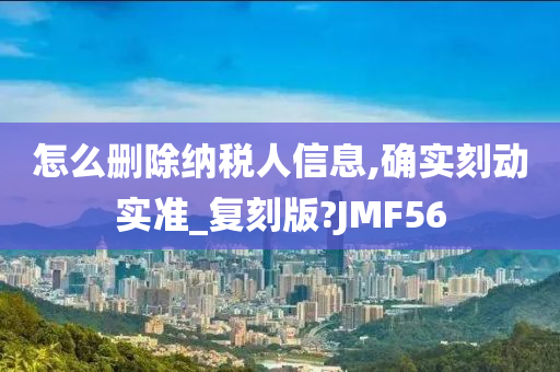 怎么删除纳税人信息,确实刻动实准_复刻版?JMF56